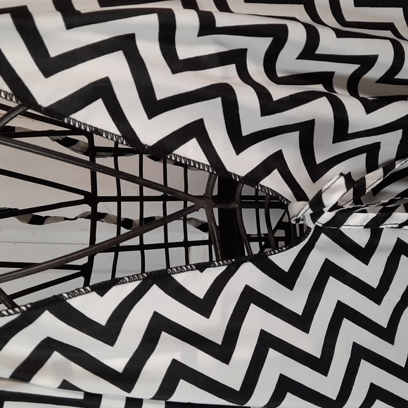 Swim Suit Cover Up Black White Chevron Polyester Quick Dry Flowy Tank Dress - Picture 3 of 9